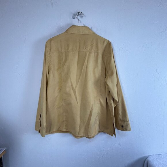 Chico's Womens Tan Button-Up Long Sleeve Shirt Jacket Size 3 Lightweight Pockets - Picture 2 of 8
